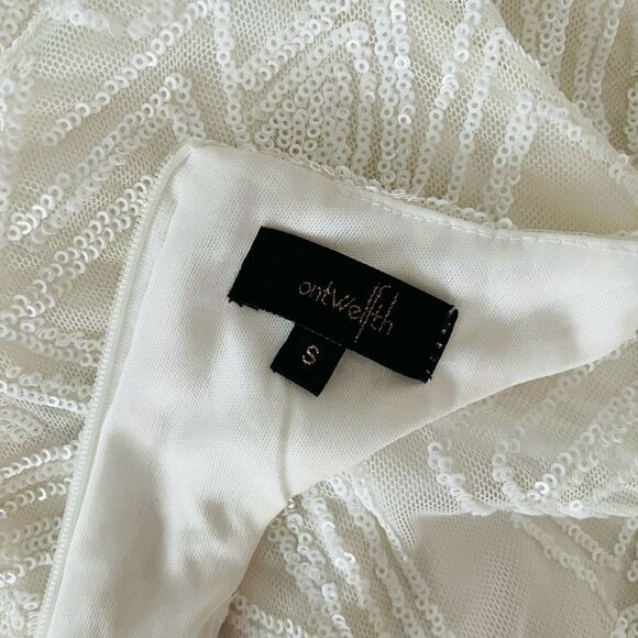 Ontwelfth white sequin sleeveless bodycon style dress size S. - Picture 14 of 14